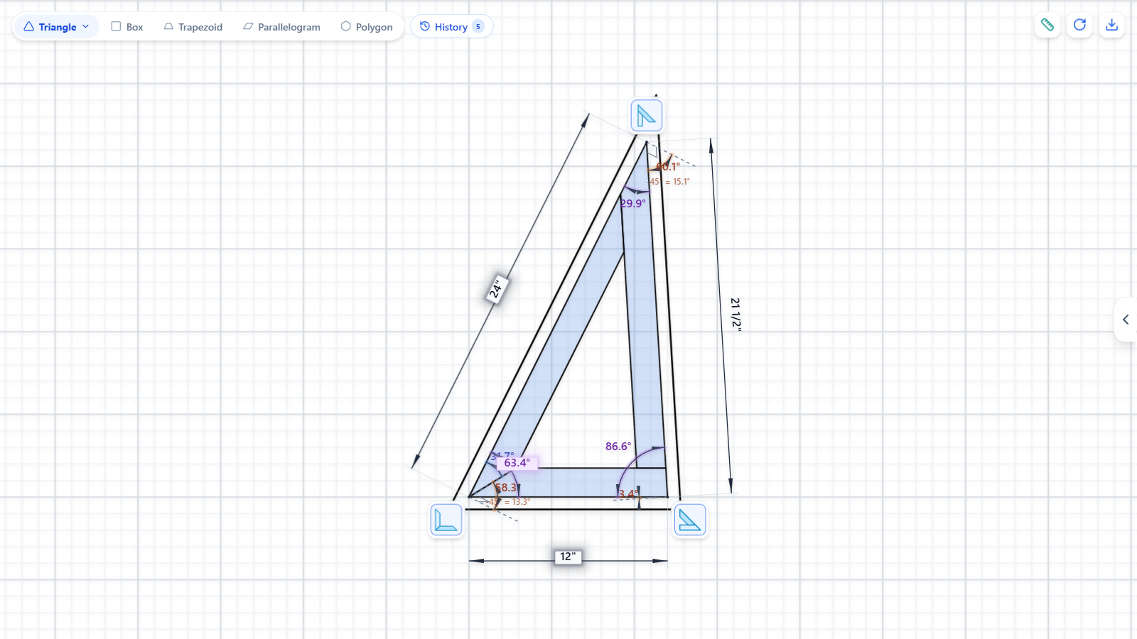 Advanced Framing Calculator Oblique Triangle