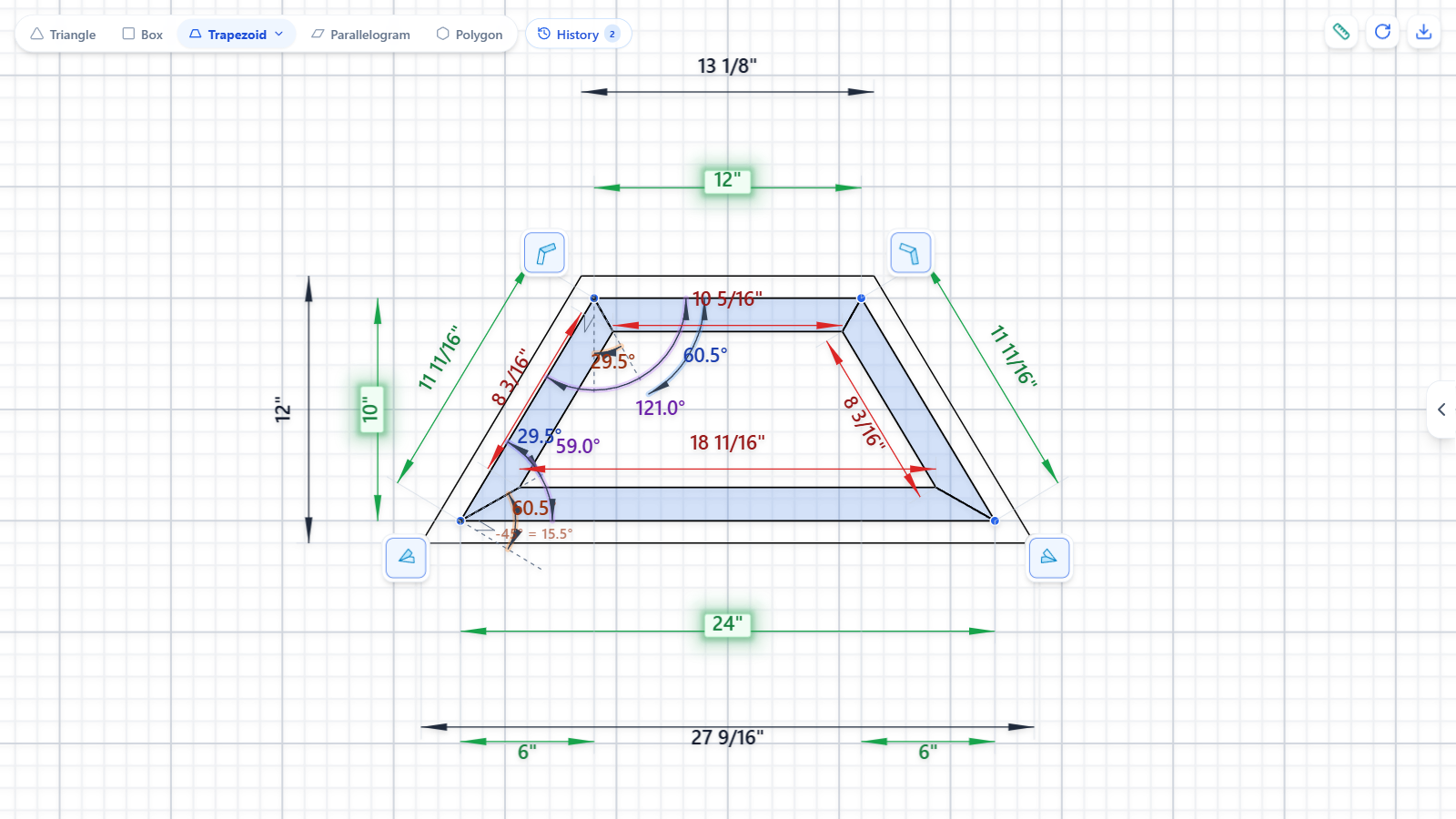 Trapezoid Framing Calculator