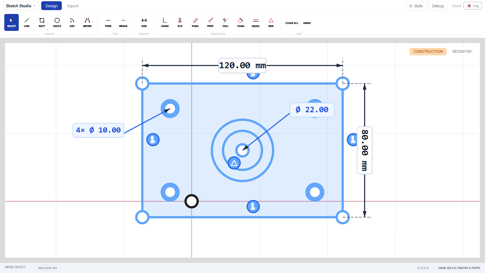 Sketch Studio 2D Technical Drawing